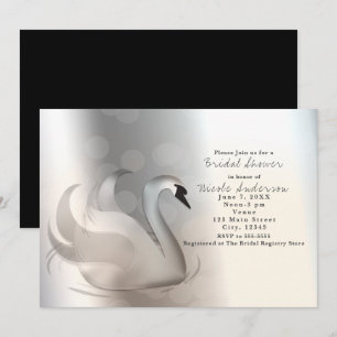 Convites Elegantes Cisne Prata Chic