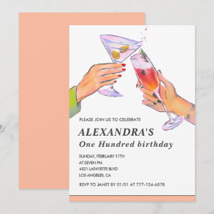 Convites elegantes de 100º aniversário para Festa