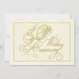 Convites Elegantes de 50º Aniversário - Econômicos
