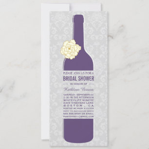 Convites Elegantes de Chá de Noiva com Vinho