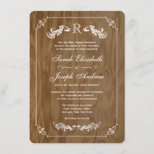 Convites elegantes do casamento do monograma da