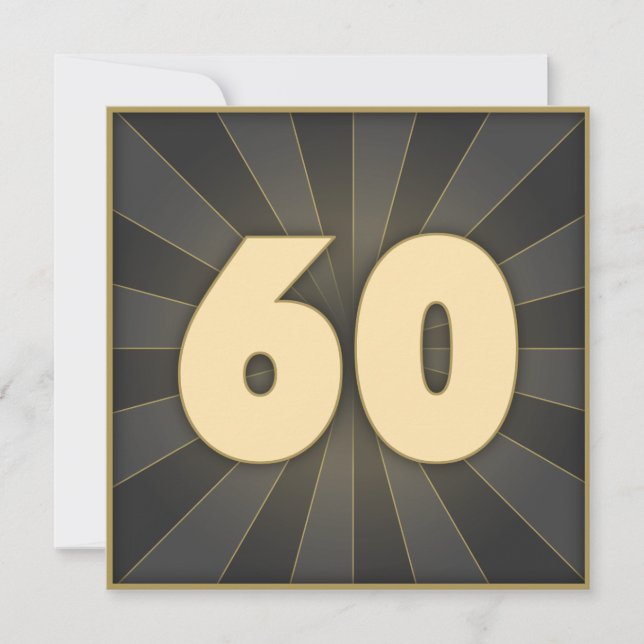 Convites Elegantes para 60º Aniversário (Frente)