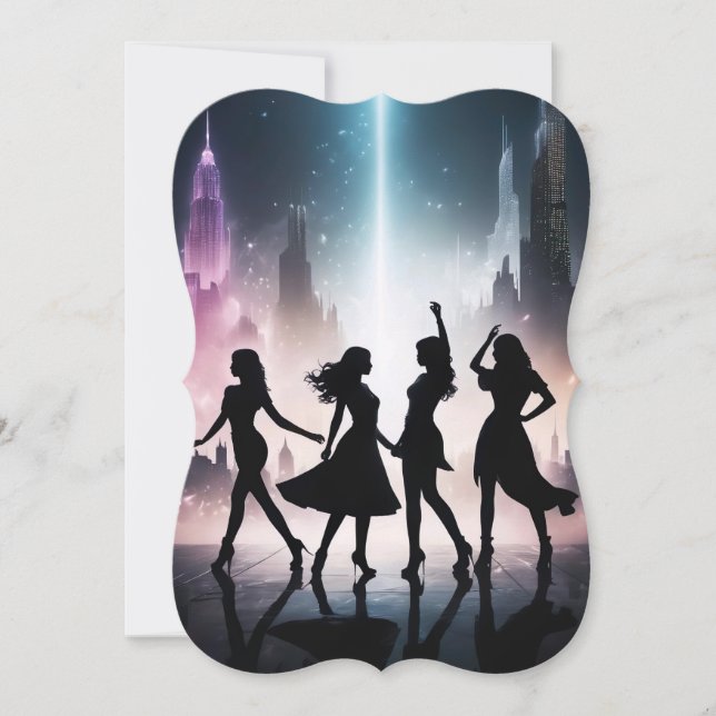 Convites Elegantes para Festa de Dança (Frente)
