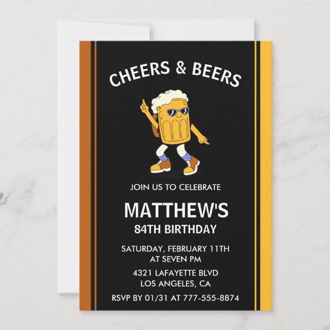 Convites engraçados de 84º aniversário Parabéns e  (Frente)