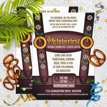 Convites engraçados de festa Oktoberfest com Leder
