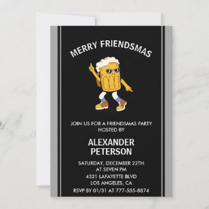 Convites engraçados de Friendsmas cerveja