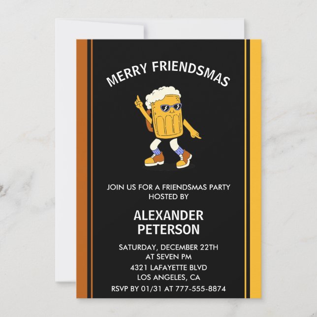 Convites engraçados de Friendsmas cerveja (Frente)
