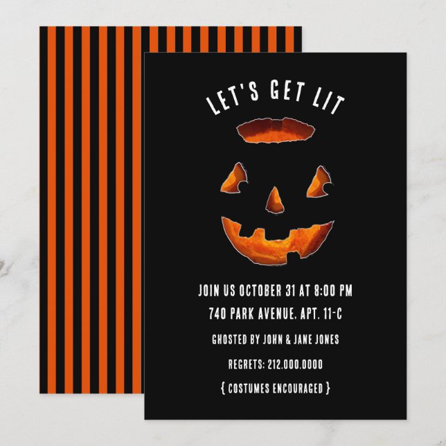 Convites engraçados para festa de Halloween (Frente/Verso)