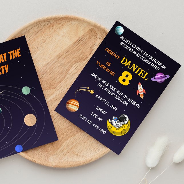 convites espaciais extraordinários de aniversário (Criador carregado)