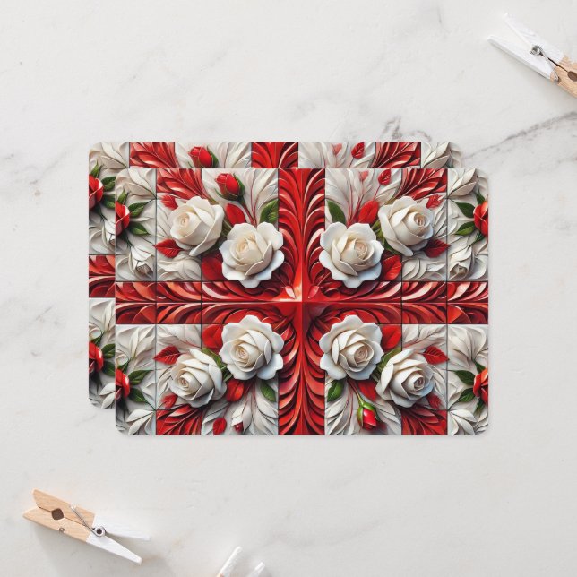 Convites especiais com Rosas em inglês (Frente/Verso In Situ)