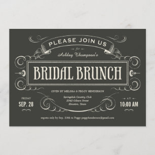 Convites exclusivos de Brunch de Brida de Vintage