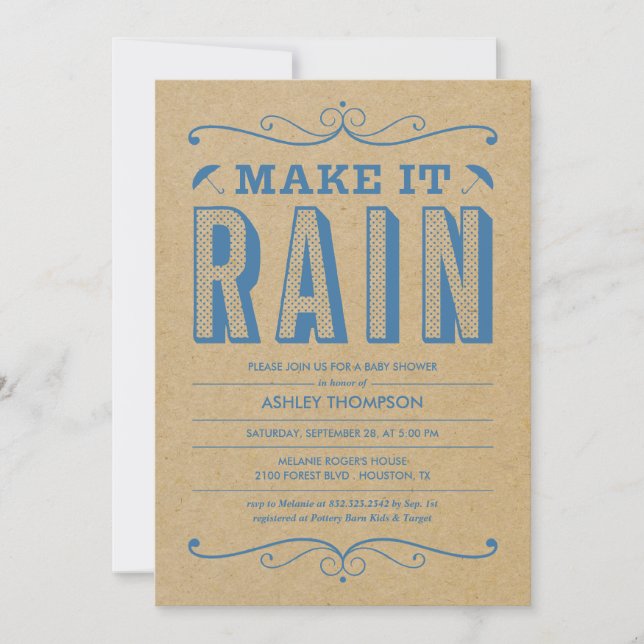 Convites Exclusivos De Chuveiro De Bebês (Frente)