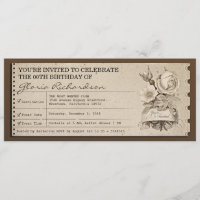 convites exclusivos de design de tíquete vintage