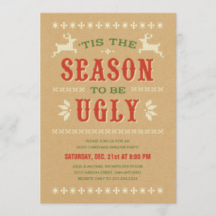 Convites feios da festa de Natal da camisola