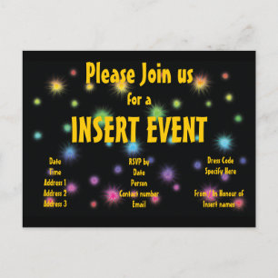 Convites festivos do fogo-de-artifício -