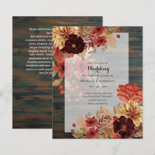 Convites Florais De Casamento - Dusky