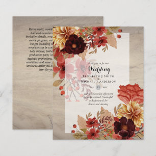 Convites Florais De Casamento - Dusky