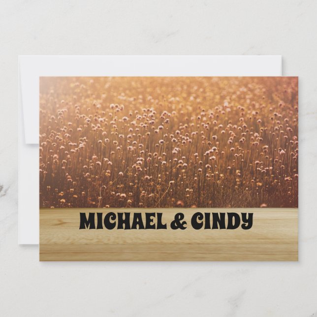 CONVITES FLORAIS DE CASAMENTO MEADOW PERSONALIZADO (Frente)