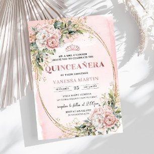Convites Florais de Eucalipto Quince Rosa em Pó Ch