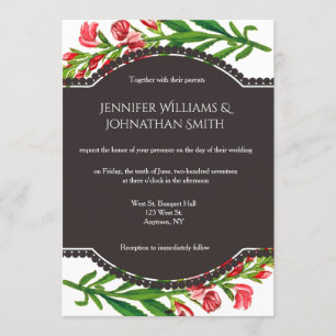 Convites florais do casamento do vintage
