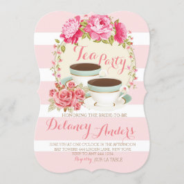 Convites florais nupciais do tea party
