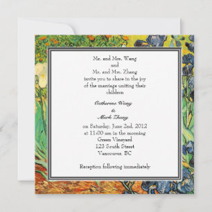 Convites florais para casamento Vintage Van Gogh,I