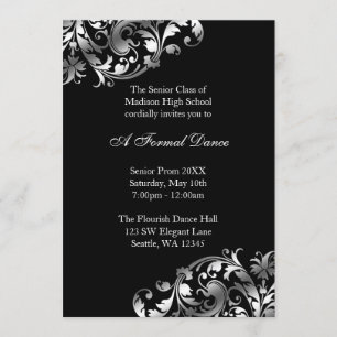 Convites formais da prata e do baile de formatura