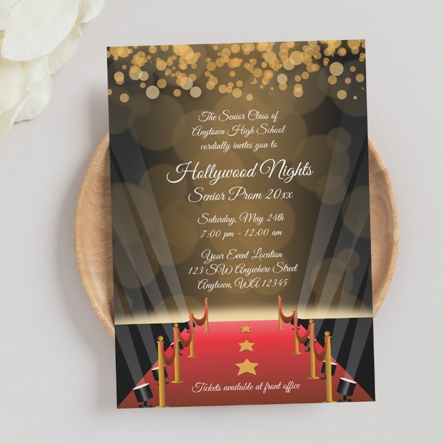 Convites Formais de Prom Hollywood Red Carpet (Criador carregado)