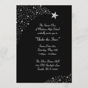 Convites formais do baile de formatura de prata