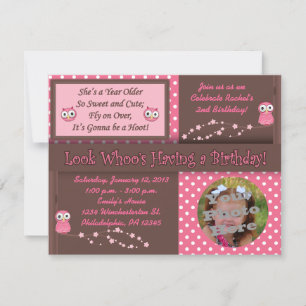 Convites Fotográficos de Aniversário do Owl