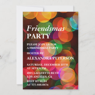 Convites Friendsmas Confetes Coloridos Brilho