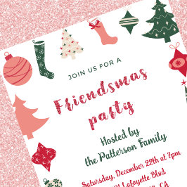 Convites Friendsmas padrão Natal fofo