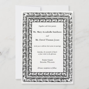 Convites frisados triplos do casamento da beira de