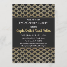 convites Gatsby do noivado do art deco dos anos 20