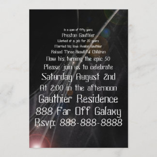 Convites Geeky galácticos épicos do aniversário