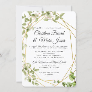 Convites Geométricos de Casamento Greenery