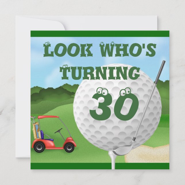Convites GOLFING do aniversário de 30 anos do (Frente)