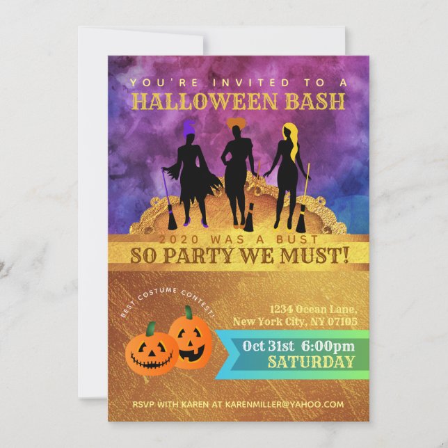 Convites Hocus Pocus (Frente)