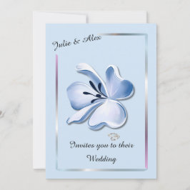 Convites Holográficos Holográficos Azuis Brilhante