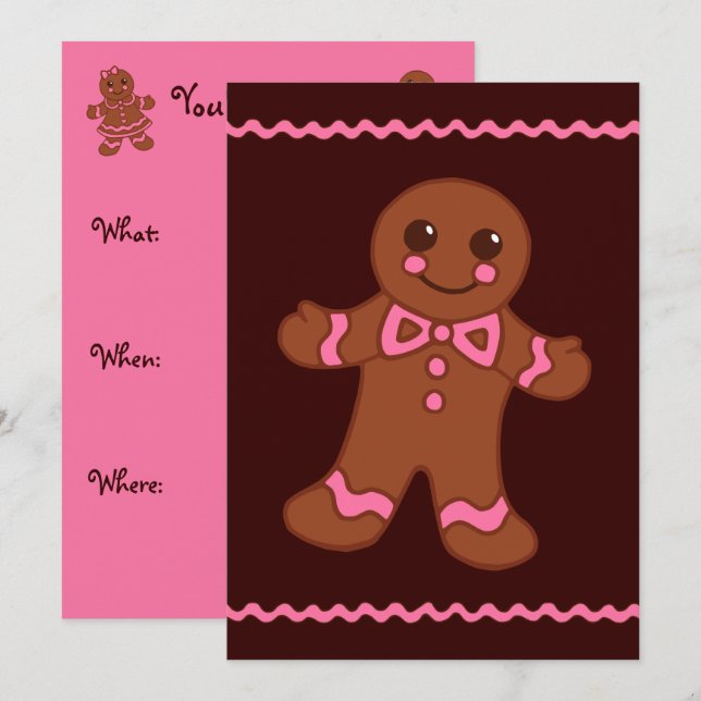 Convites Homem de Biscoito (Frente/Verso)