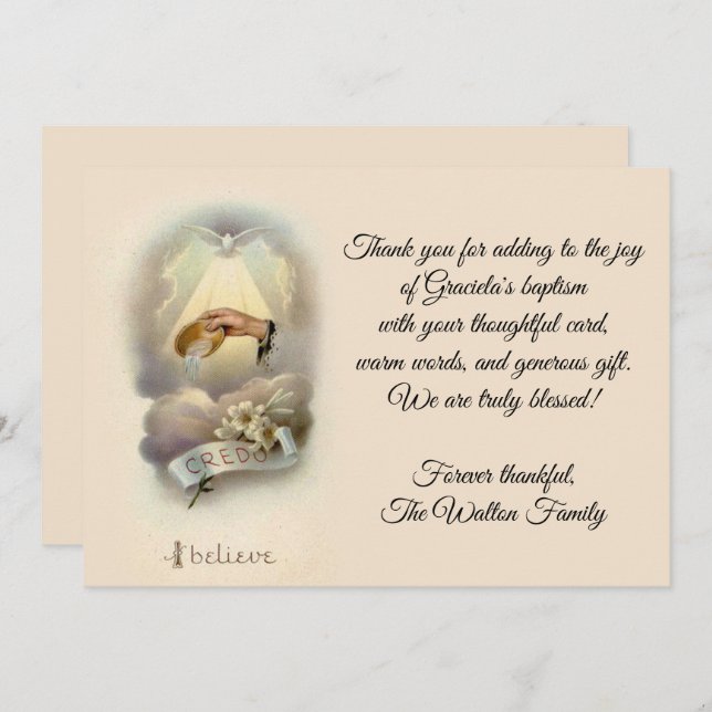 Convites infantis católicos tradicionais do (Frente/Verso)