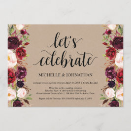 Convites Kraft para Recepção de Casamento com Tema