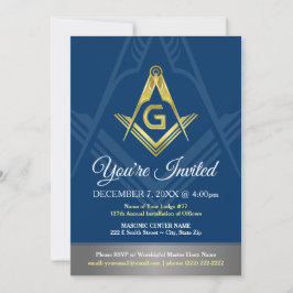 Convites Masônicos | Marinho Blue e Dourado Freema