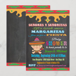 Convites mexicanos do chá de fraldas da festa do
