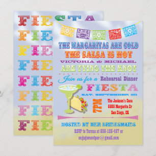 Convites mexicanos do jantar de ensaio da festa