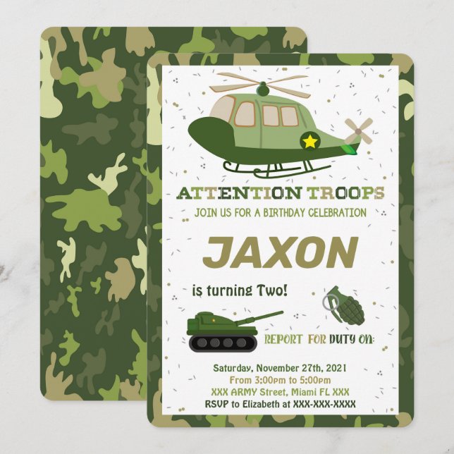 Convites Militares (Frente/Verso)