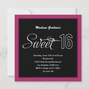 Convites Modern Sweet 16 (Cor Personalizável)