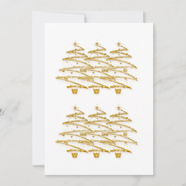 Convites modernos das árvores de Natal do ouro (Frente)
