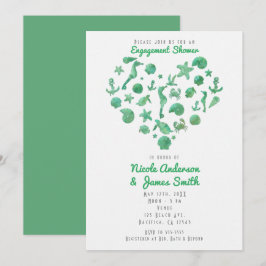 Convites Modernos de Aquarela Verde Coisas de Prai
