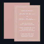 Convites Modernos de Casamento Dusty Rosa Minimali<br><div class="desc">Convite de casamento temporário - ALTERE a cor de fundo para qualquer cor! ELIMINE-os ou ALTERE a cor do sotaque dos retângulos! ALTERAR as fontes,  o texto,  a cor do texto. Use esta modelo para design de seus próprios convites de casamento e peças de coordenação.</div>